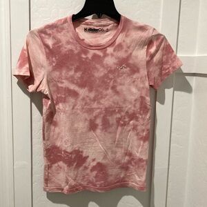 Hollister unisex pink tie-dye short sleeve shirt